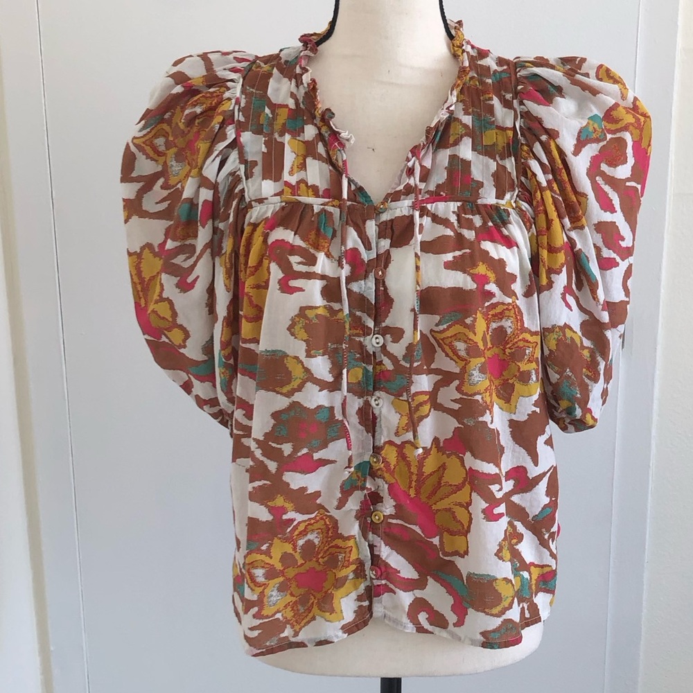 Cleobella Puff Sleeve Top